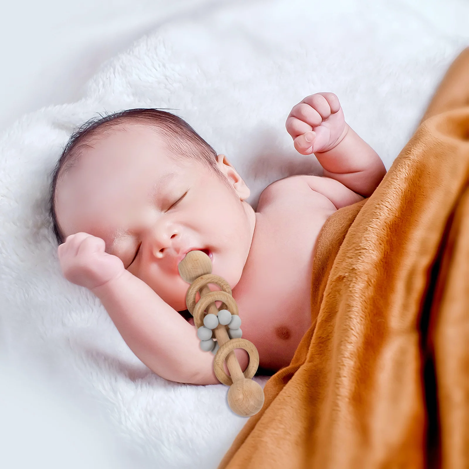 جرس يدوي خشبي للأطفال، ألعاب تعليمية مبكرة، جرس يدوي خشبي للرضع، لعبة حسية تنموية