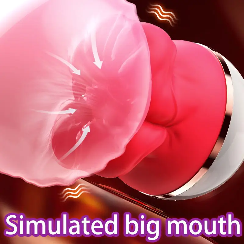 Rose Licking Tongue Vibrator For Women Clitoris Stimulator 8 Modes Vagina G Spot Nipples Massager Masturbator Adult Sex Toys