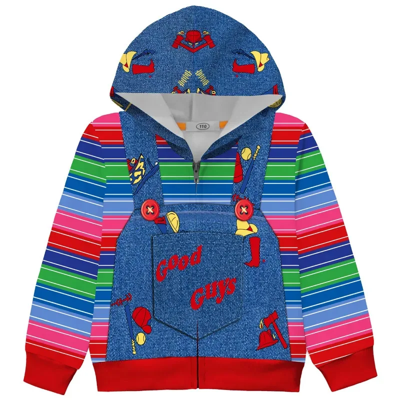 

♥ New 2025 Halloween Costume Kids Chucky Child's Play Clothing for Boy Girl T Shirt Pants Ghost Dolls Cosplay Pyjam ★ Bear House