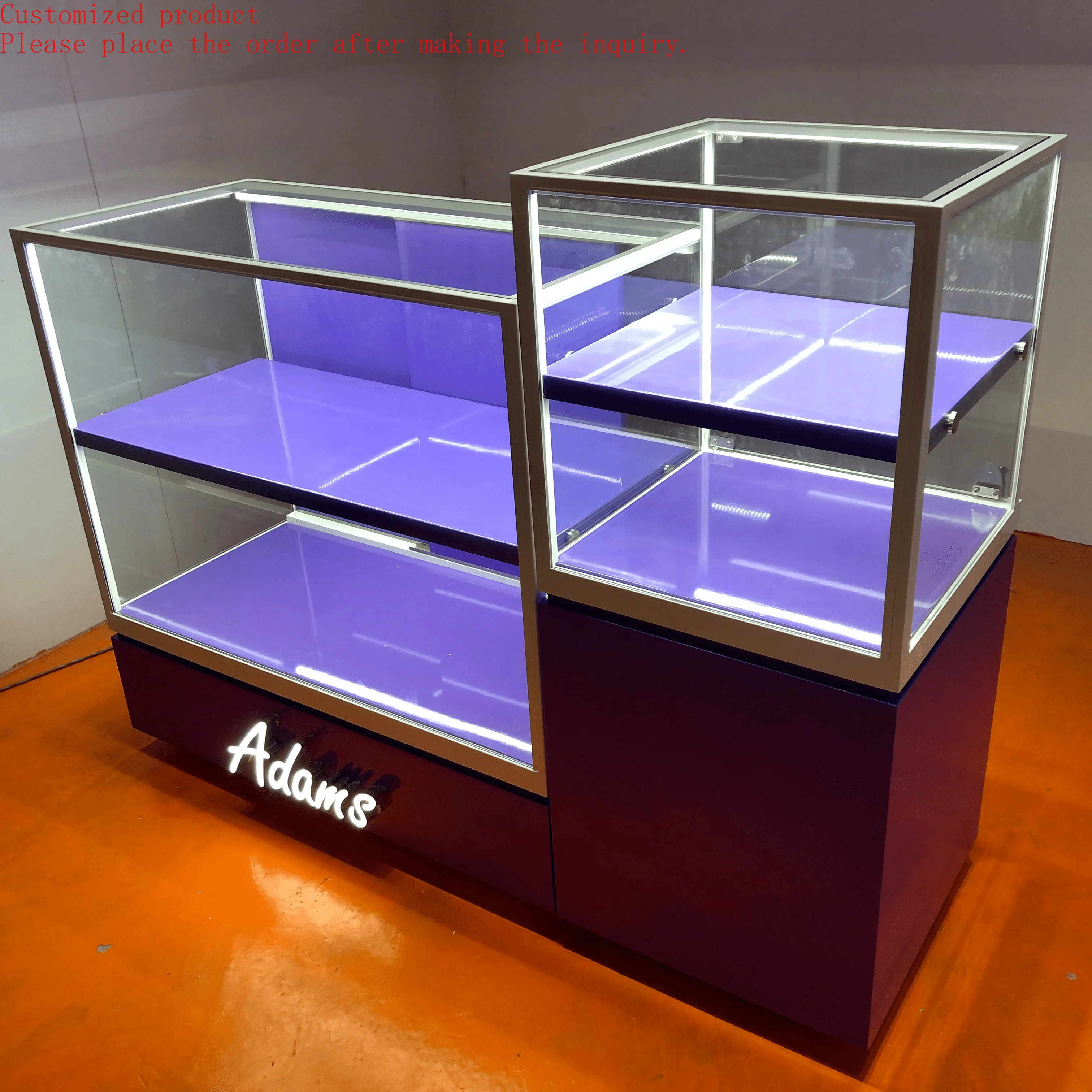 

Glass Custom Showcase Display Cabinet for Jewelry Exhibitor Sunglasses Watch Jewellery Counter Display Showcase Display Kiosk