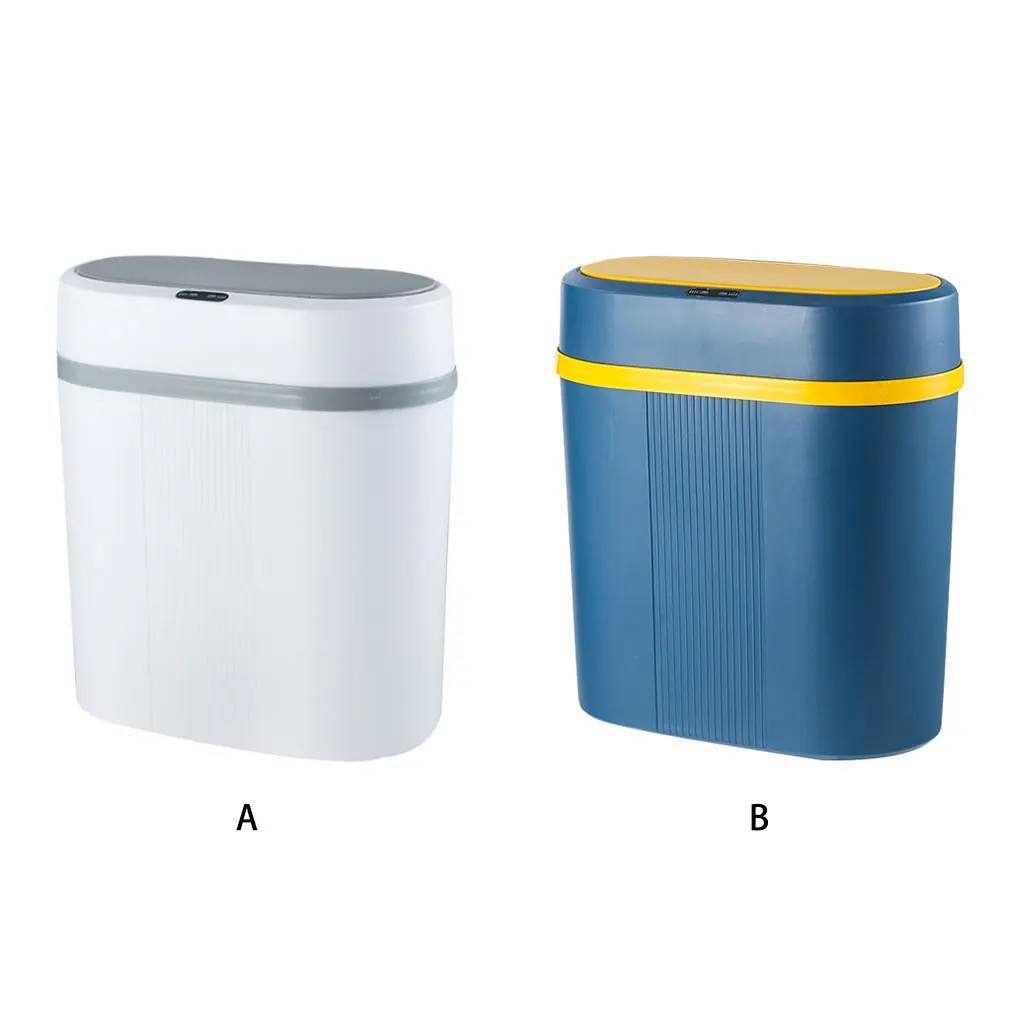 Compact Sensor Trash Bin For Efficient Waste Management Can Be Placed Between Seams Without Taking blue Dual mode - battery