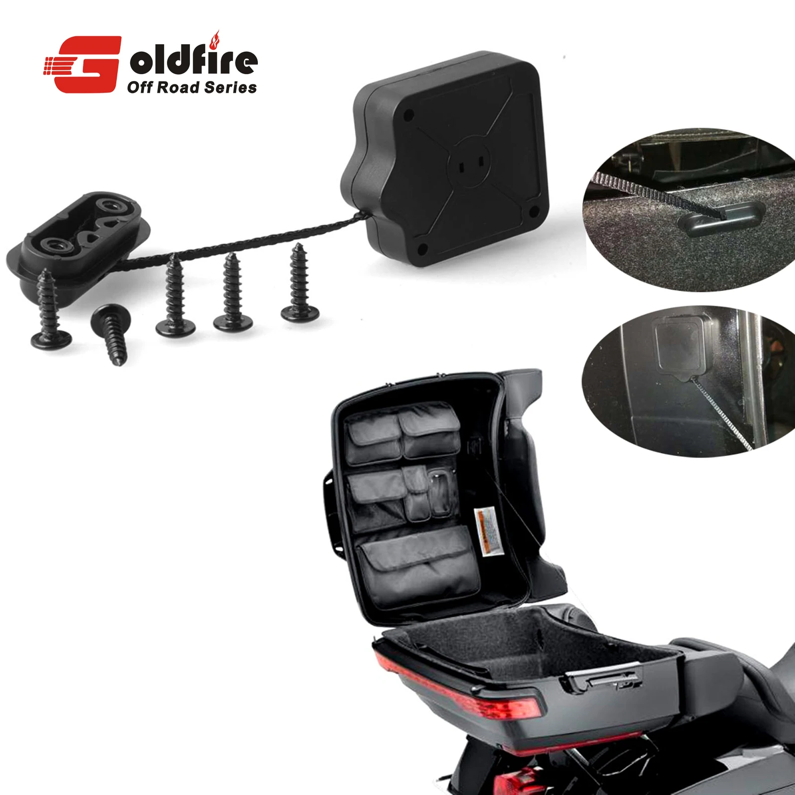 

Motorcycle Parts Tour Pack Lid Tether for Harley Touring Road King Ultra Electra Street Glide CVO 2014-2018 Luggage Lid Tether