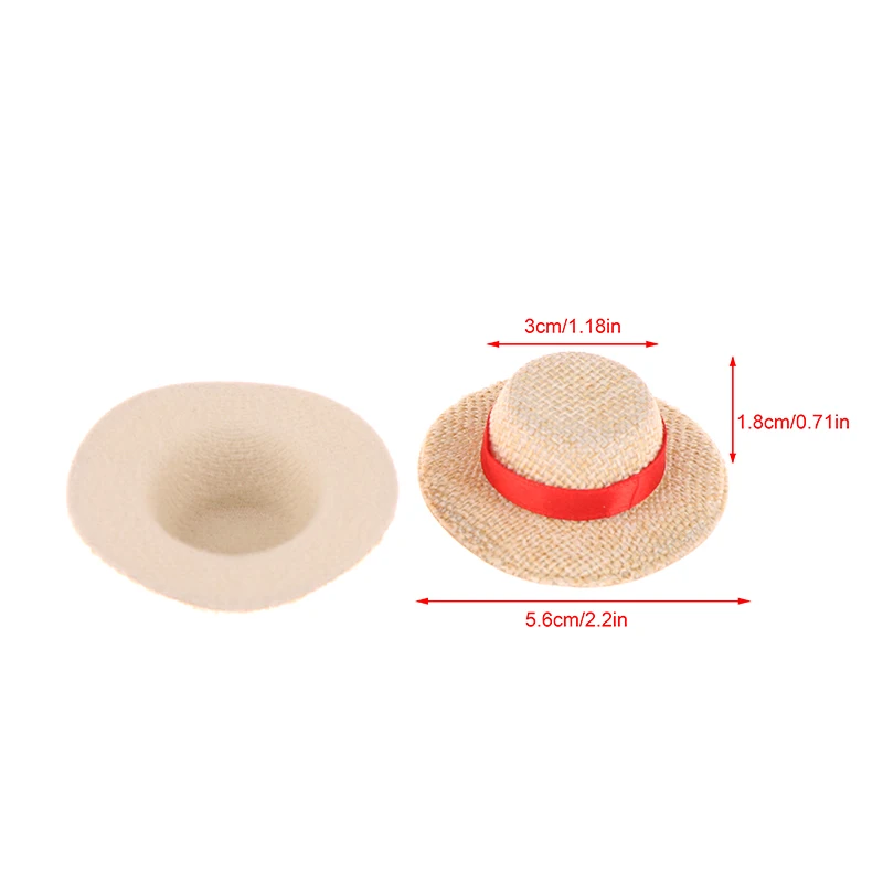 1PCS Doll House Doll Straw Hat Sun Cap DIY Decoration Toys For Doll Clothes Accessories