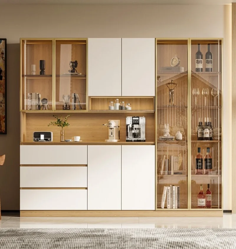 

Dining side cabinet, wine cabinet, wall leaning living room, storage cabinet, luxury, modern and simple tea cabinet