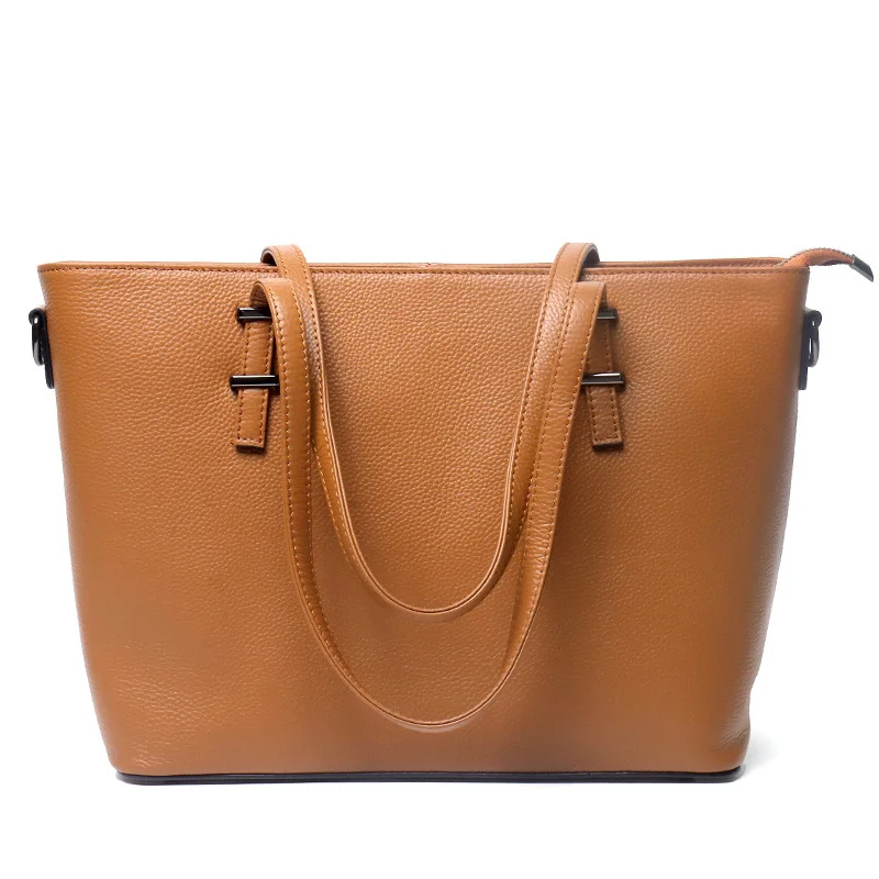 

2025 Top Layer Cowhide Women's Tote Hand-held Crossbody Genuine Leather Women's Shoulder Tote Shopping Designer Luxury Bag