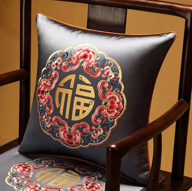 Chinese-style Throw Pillows Redwood Sofa Backrests Bed Cushions Large-sized Pillowcases Headrests Lumbar Support Pillows