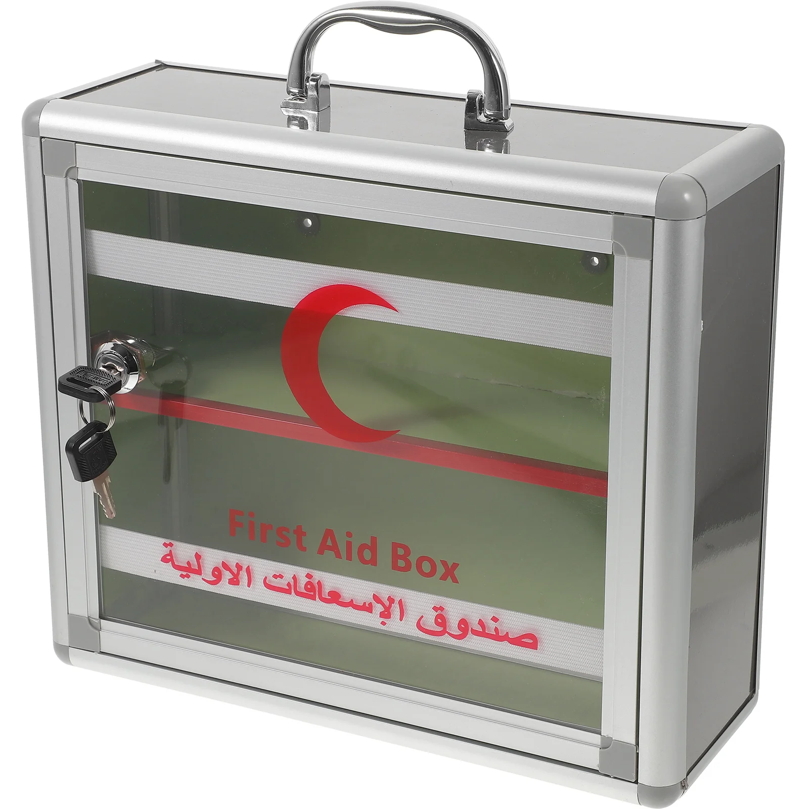 صندوق دواء للإسعافات الأولية مصنوع من سبائك الألومنيوم بسعة كبيرة وحاوية تخزين قابلة للقفل للمنزل والمكتب وحقيبة الطوارئ لرياض الأطفال