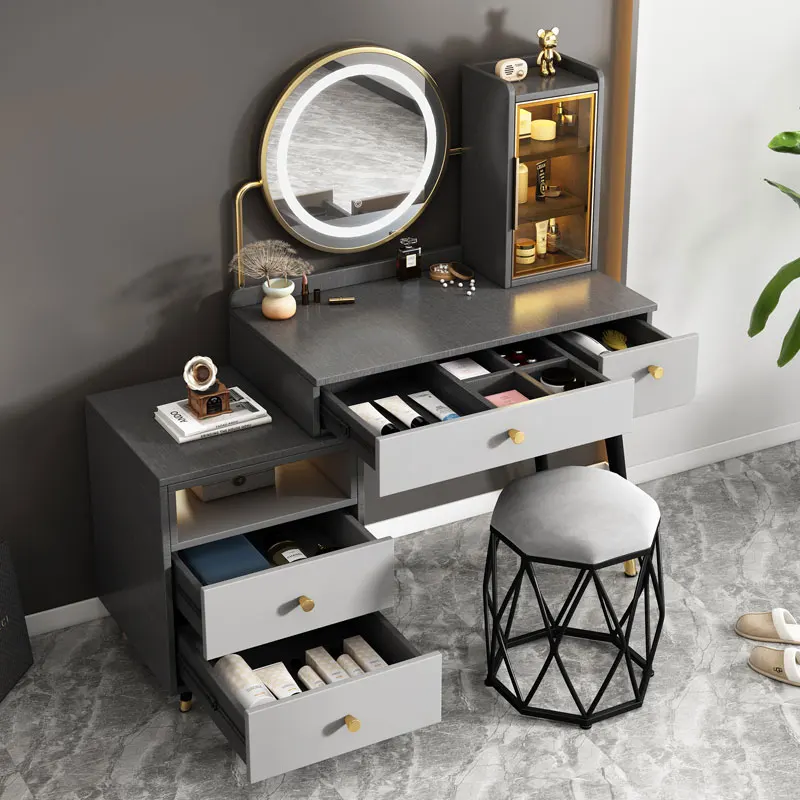 

Black Vanity Organizer Home Furniture Bedroom Drawers Modern Dresser with Mirror Bedroom Cheap Dressing Table Make Up Desk Shida