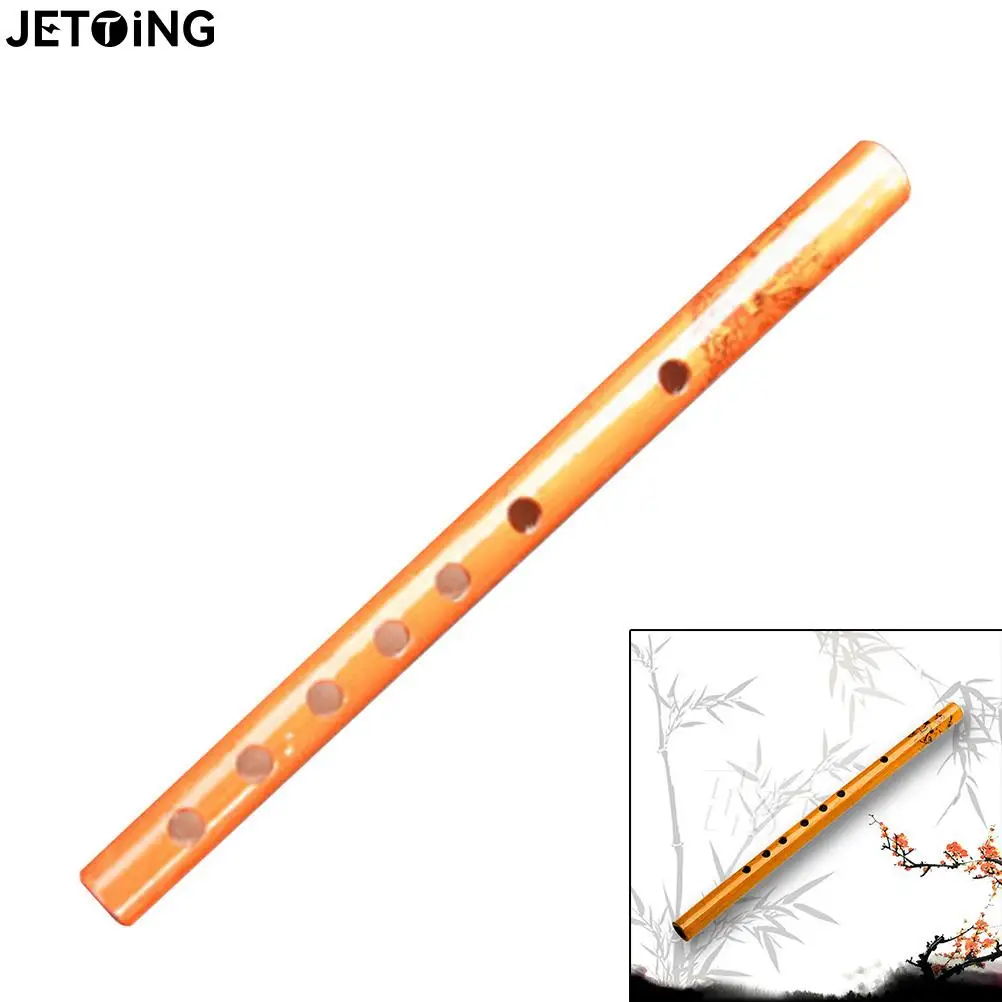 Chinese Traditional 6 Hole Bamboo Flute Clarinet Student Musical Instrument Wood Color