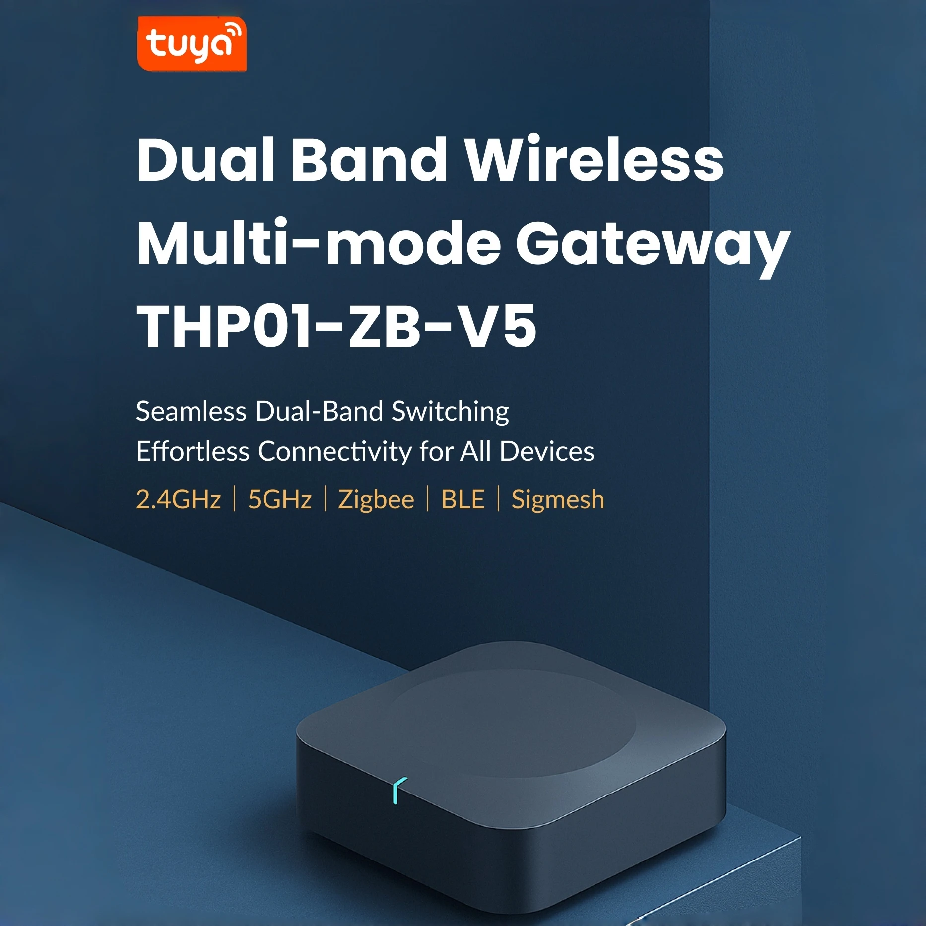 Tuya Gateway multimodale Dual-Band 2.4G 5G WiFi Zigbee BLE Sigmesh Telecomando wireless Ripetitore automatico Tuya Smart Home