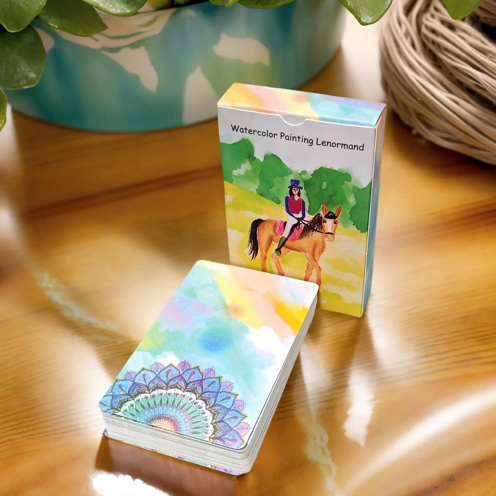 

Настольные карты для начинающих, аксессуары для настольных игр в акварельном стиле, бумажные акварельные карточные игры для подростков, мужчин, женщин, мальчиков и девочек, молодежи