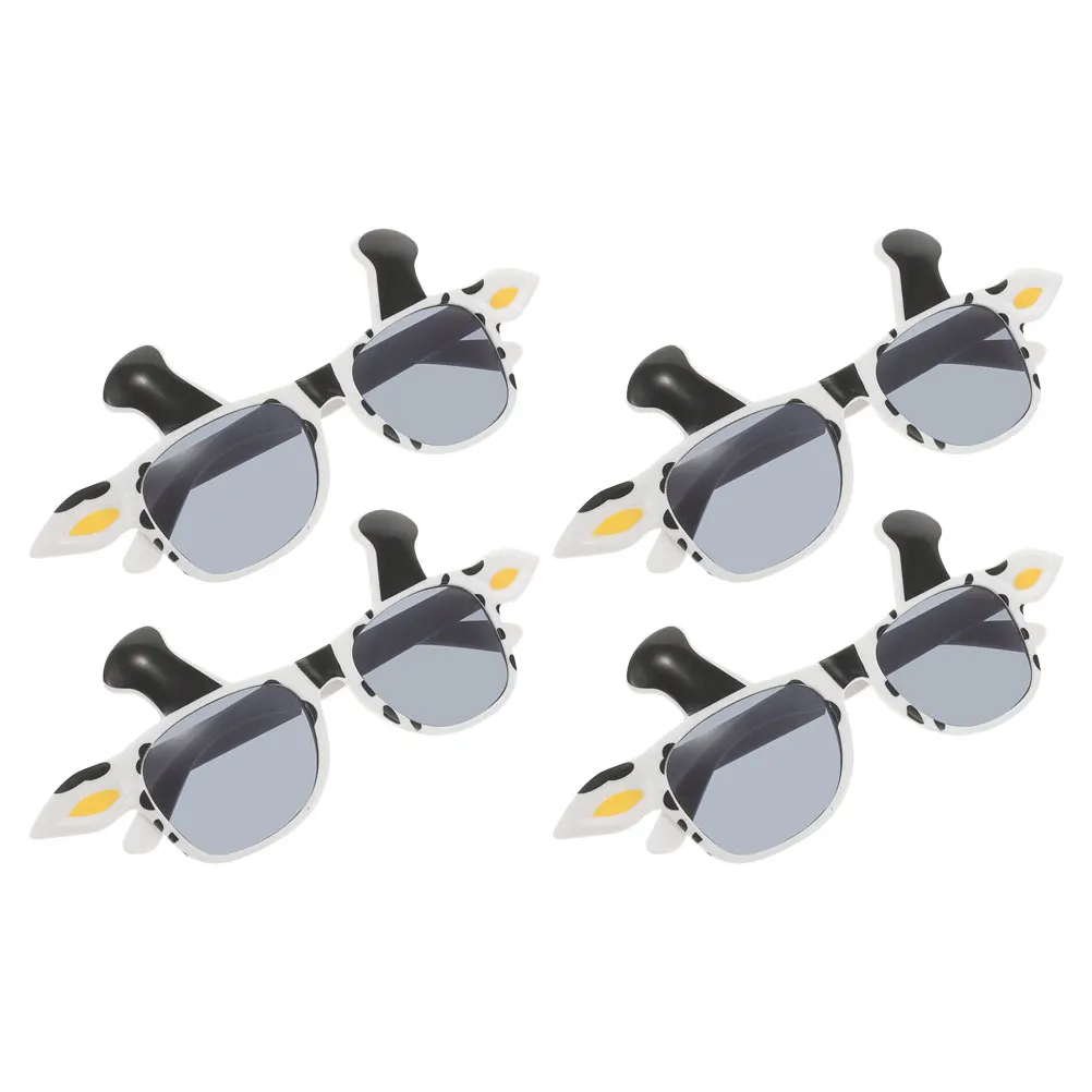 

4 Pcs Animal Cow Glasses Easter Party Eyeglasses Funny Decorative Mirror Cartoon Fake Costume Supply Child