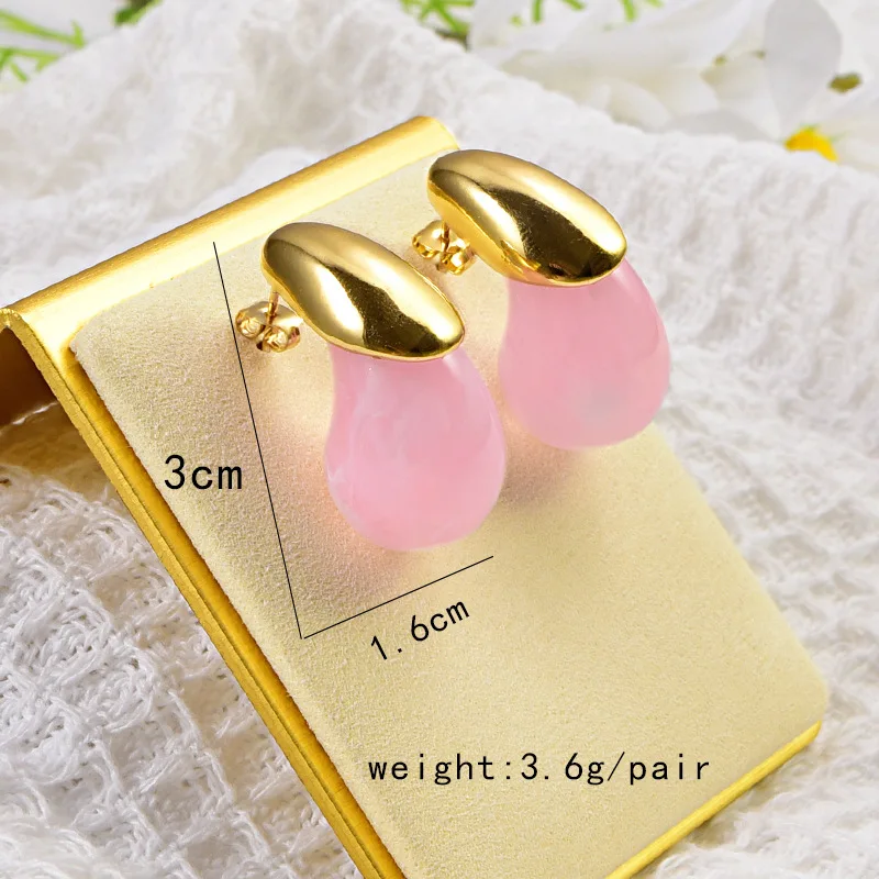 

Wholesale Luxury colorful Zirconia Resin Square DiamondGold plated Rainbow Crystal Fine Jewelry Earring