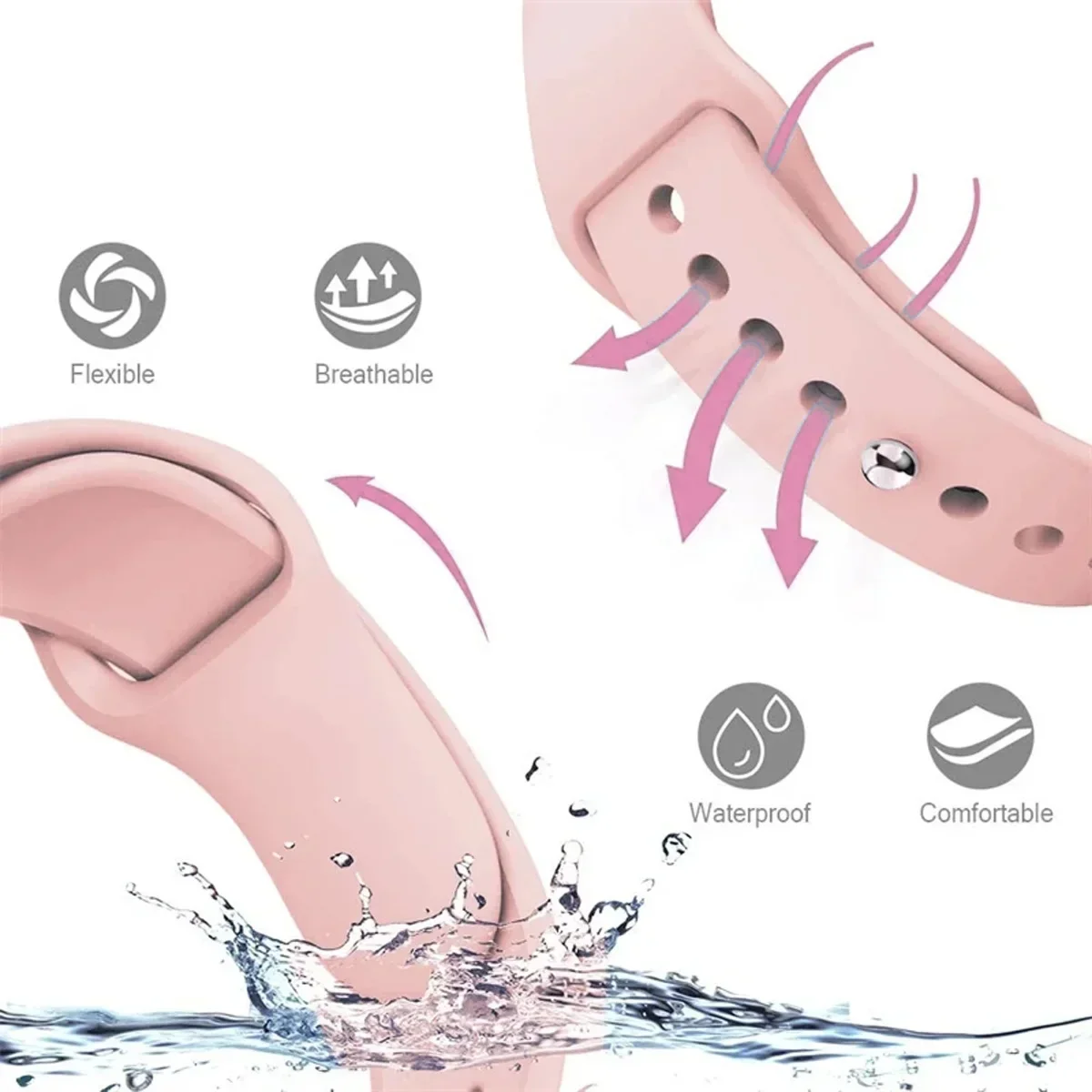 Sport Silicone Strap for Redmi Watch 4 SmartWatch Band Accessories for Redmi Watch 5 Replacement Bracelet for MiBand 8 Pro 9 Pro