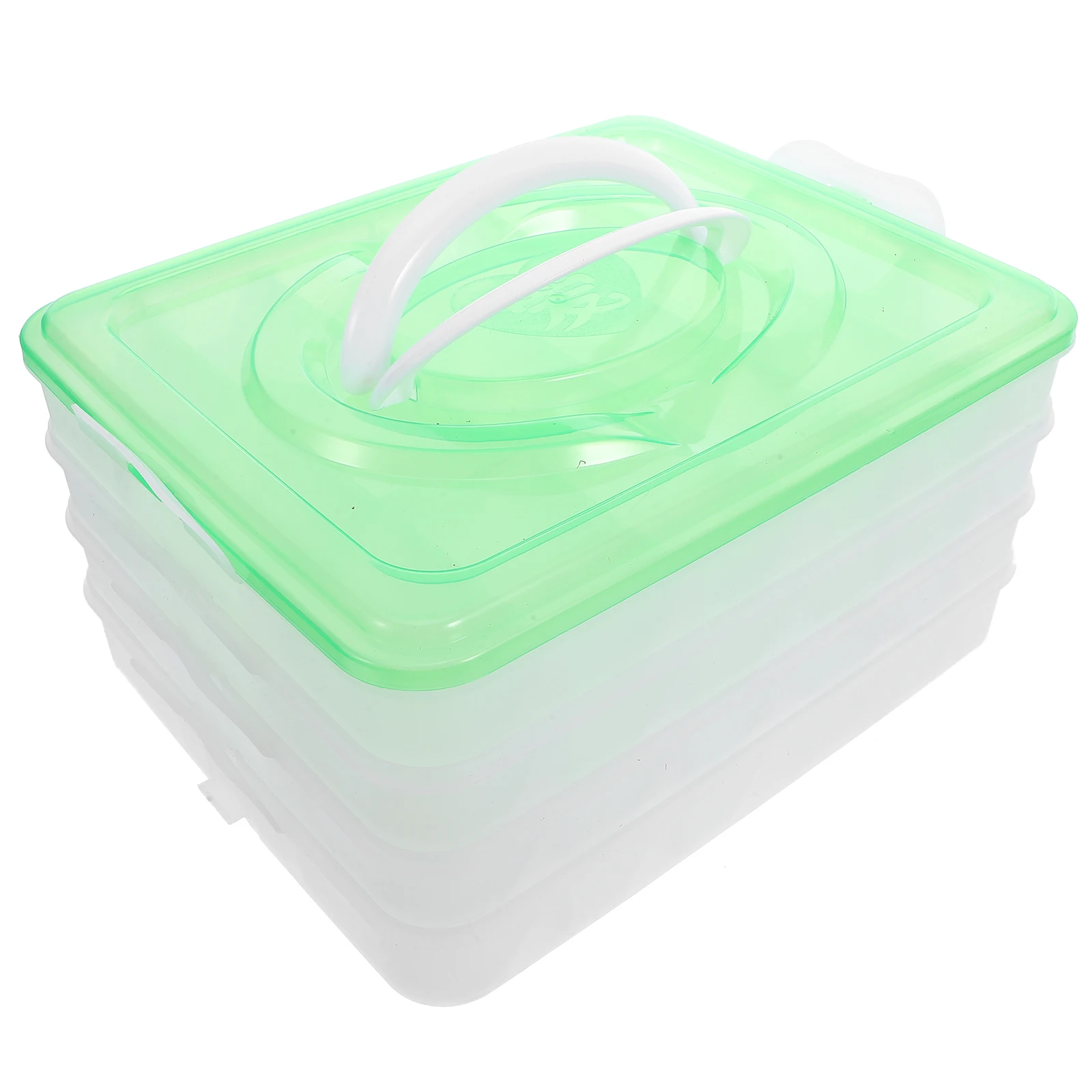 

4 Layers Dumpling Storage Box 72 Compartments Fresh-Keeping Refrigerator Organizer Portable Stackable Container for Home Camping