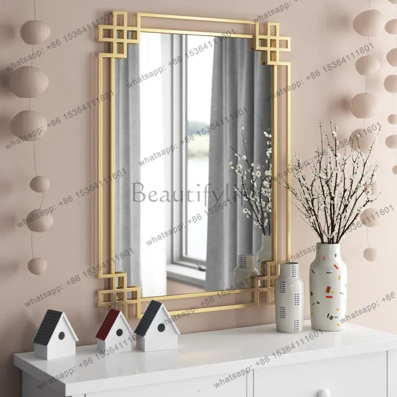 Ultra high definition bathroom mirror square light luxury cloud decorative mirror