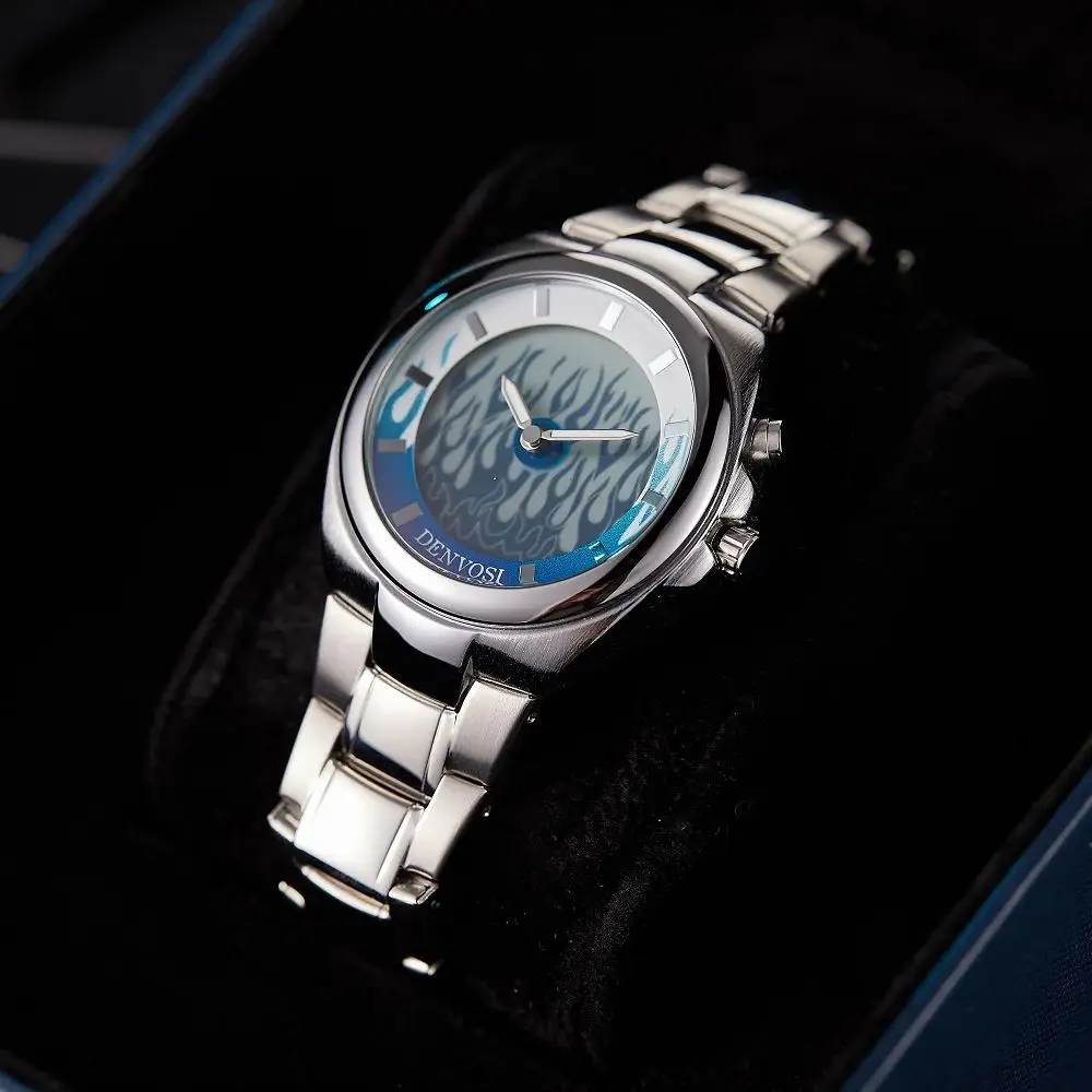 Fashionable Creative Watches For Man Y2k Ins Style Dynamic Flame Dual Display Luminous Men Quartz Watch relojes para hombres