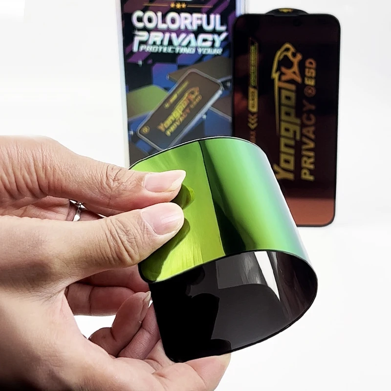 3 قطعة الخصوصية الملونة الزجاج المقسى ESD حامي الشاشة مكافحة التجسس فيلم آيفون 17 الهواء 16 برو ماكس 16E 15 زائد 14 13 12 11 XS
