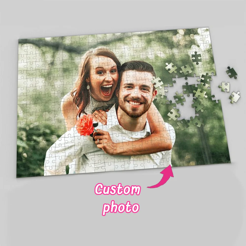 35/150/300/500/1000 قطعة صورة مخصصة marraige ألغاز مخصصة لتخفيف الضغط فسيفساء ألغاز مخصصة في صور هدية الحب
