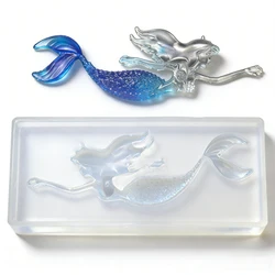 3D Silicone Mermaid Mold Tools epoxy resin mold for jewelry pendants necklace Moulds Decorating Tools diy handmade