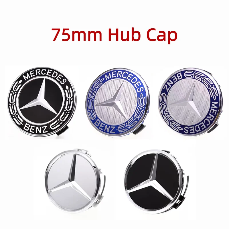 4pcs 75MM Car Styling Wheel Center Covers Hub Caps For Mercedes Benz W211 W203 W204 W210 W212 W220 W205 W124 AMG W202 CLA