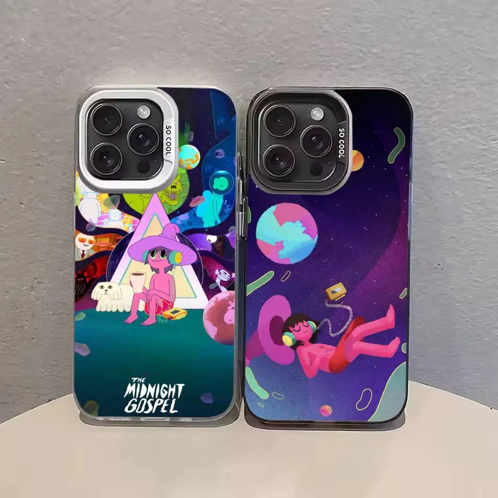 

The M-Midnight Gospel Phone Case For iPhone 17 16 15 14 13 12 11 Pro Max Plus Silver Matte Black Cover