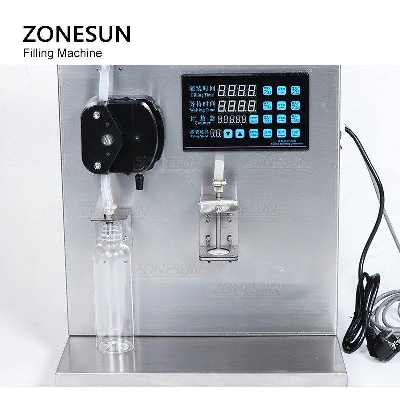 ZONESUN Semi-Auto Viscous Liquid Filling Machine Peristaltic Pump Nail Polish Palm Oil Honey Bottle Filler Packing System