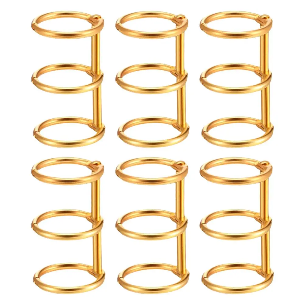 

6 Pcs Reusable Notebook Binding Loop Loose Leaf Buckle Coil Disc Loose-leaf Golden Metal Travel