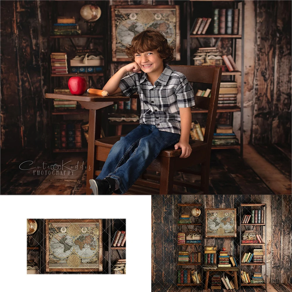 

Library Of Books Backdrops Kids Child Photography Props Adult Baby Photocall Back To School Backgrounds