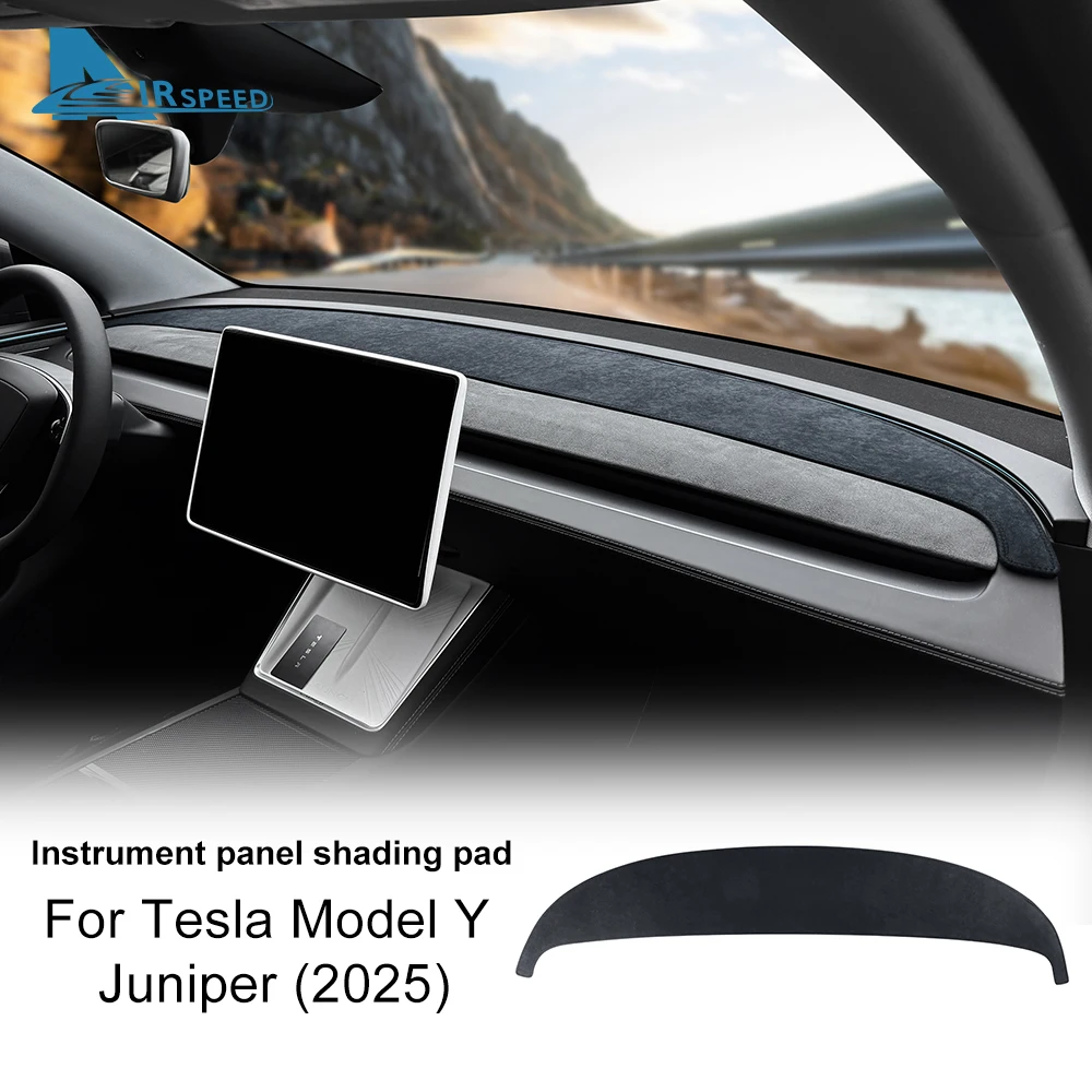 

Top Flannel Dashboard Cover Pad For Tesla Model Y Juniper 2025 2026-up Sunshade Protector Anti-UV Dash Mat Non-slip Accessories