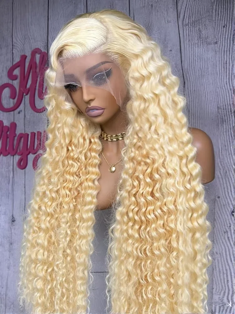 

Deep Wave 36 38 inch 613 Blonde 13x4 HD Lace Front Human Hair Wigs Women Brazilian Curly Lace Frontal Wigs Glueless Closure Wig