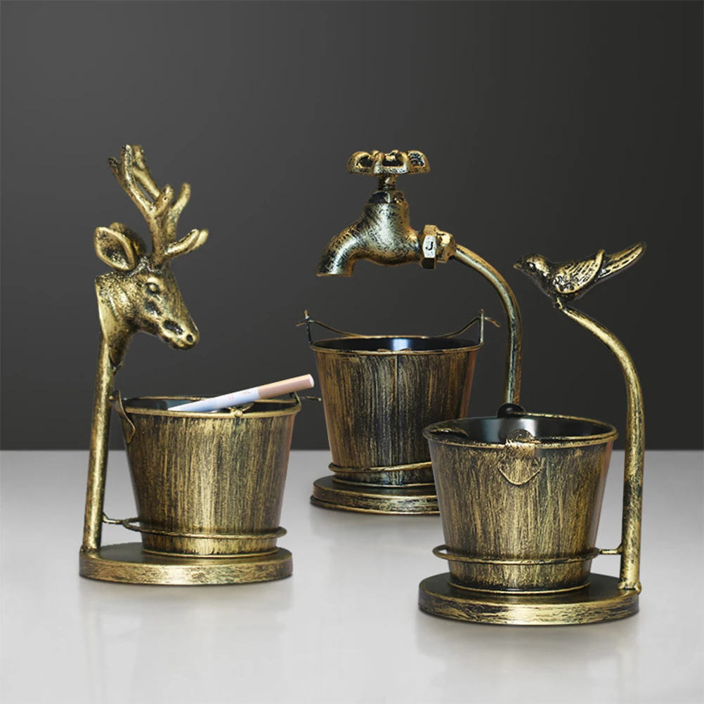 

Faucet Ashtray Bar Decoration Vintage Cigarette Water Barrel Metal Easy to Clean Adornment Delicate