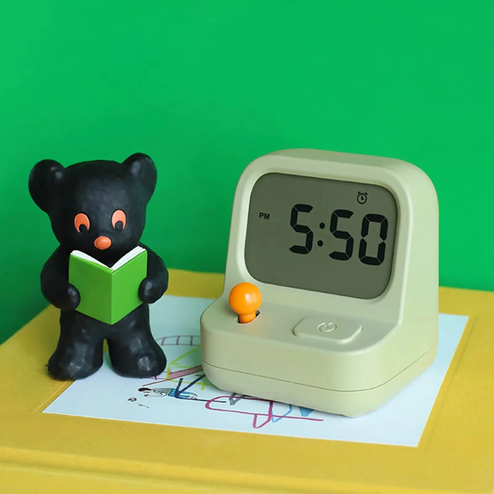 Creative Retro Mini Handheld Game Alarm Clock Multi Function Digital Cute Snooze Countdown Table Desk Clock for Kids