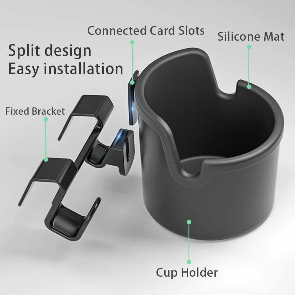 Herval Per Tesla Modello Y 2022-2024 Portaoggetti Portabicchieri Gancio in metallo Pad in silicone Supporto per telefono Supporto per tazza