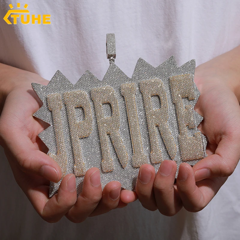 

TUHE High Quality Custom letter Pendant Iced Out Custom Name Necklace For Men Hip Hop Jewelry Gifts accessories