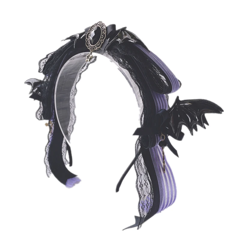 Turns out the night of the original diablo gothic Lolita accessories beast ear KC black purple hair bow