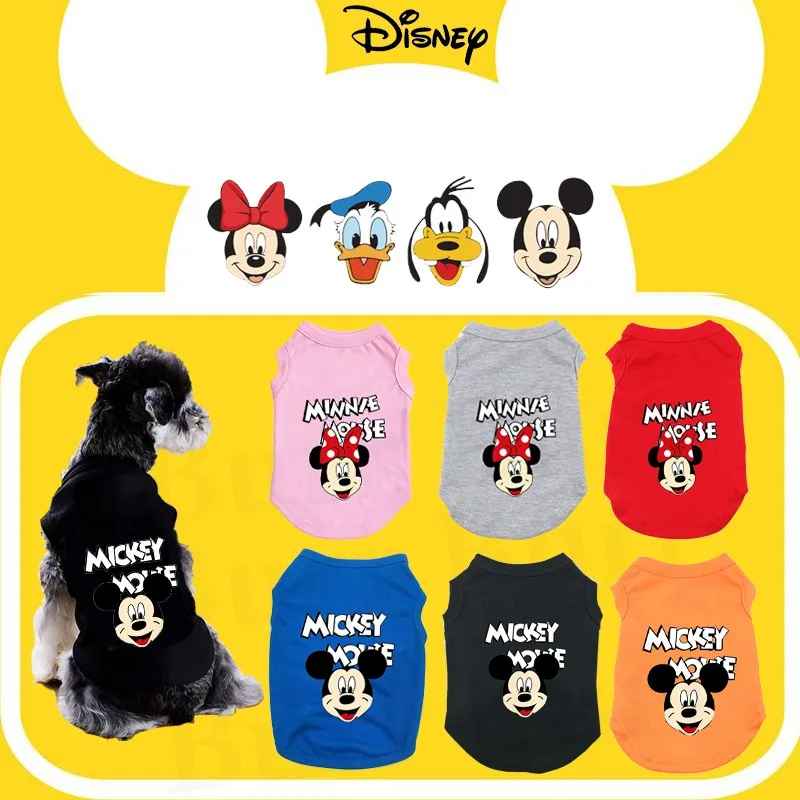 Mickey Minnie Pet Dogs Clothes French Bulldog Disney Dog Vest Thin Cotton For Puppy Small Dogs Clothing French Bulldog Yorkshire