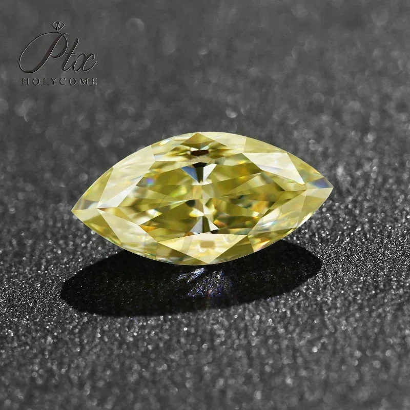 Wholesale Moissanite Marquise Shape Crushed Ice CuT Yellow Color Certified Exceptional Cut For Jewelry Making Beads New Product