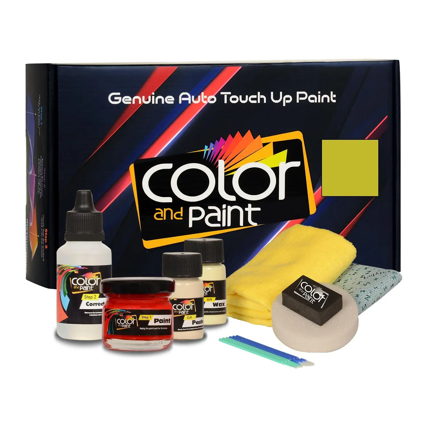 Color and Paint compatible with Maruti Automotive Touch Up Paint - KINETIC YELLOW - ZZB - Basic Care