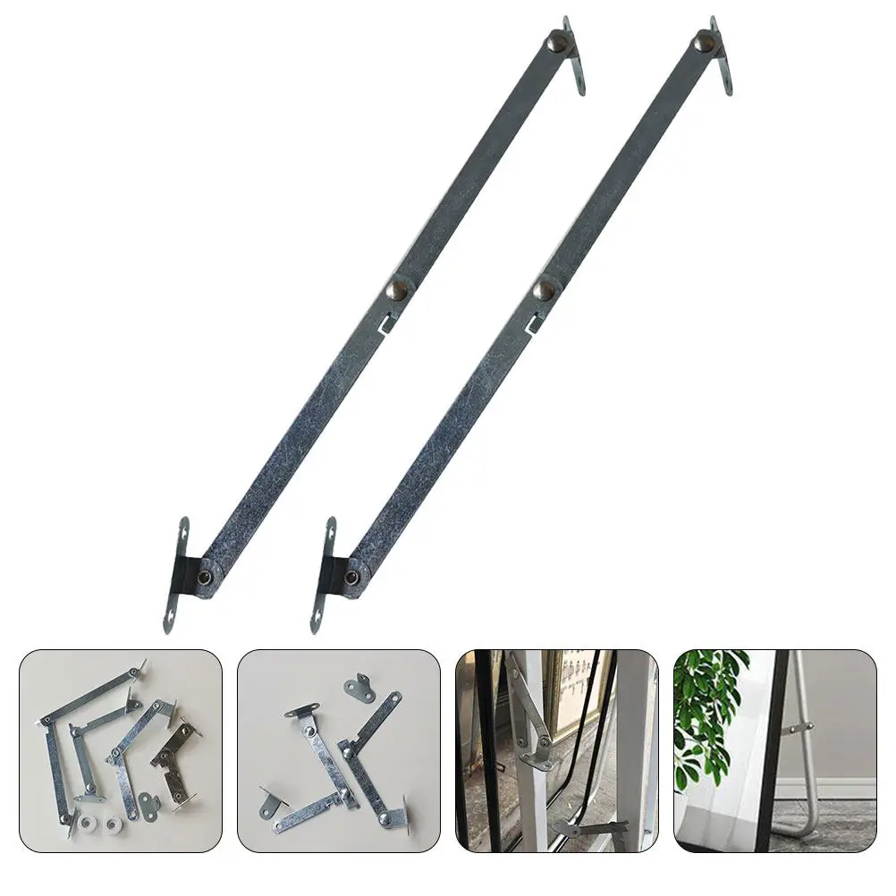 1Pair Mirror Connecting Rods for Wardrobe Doors Chest Lids Wooden Boxes Strong Silent Close Folding Support Hinge Lid Stay Hinge