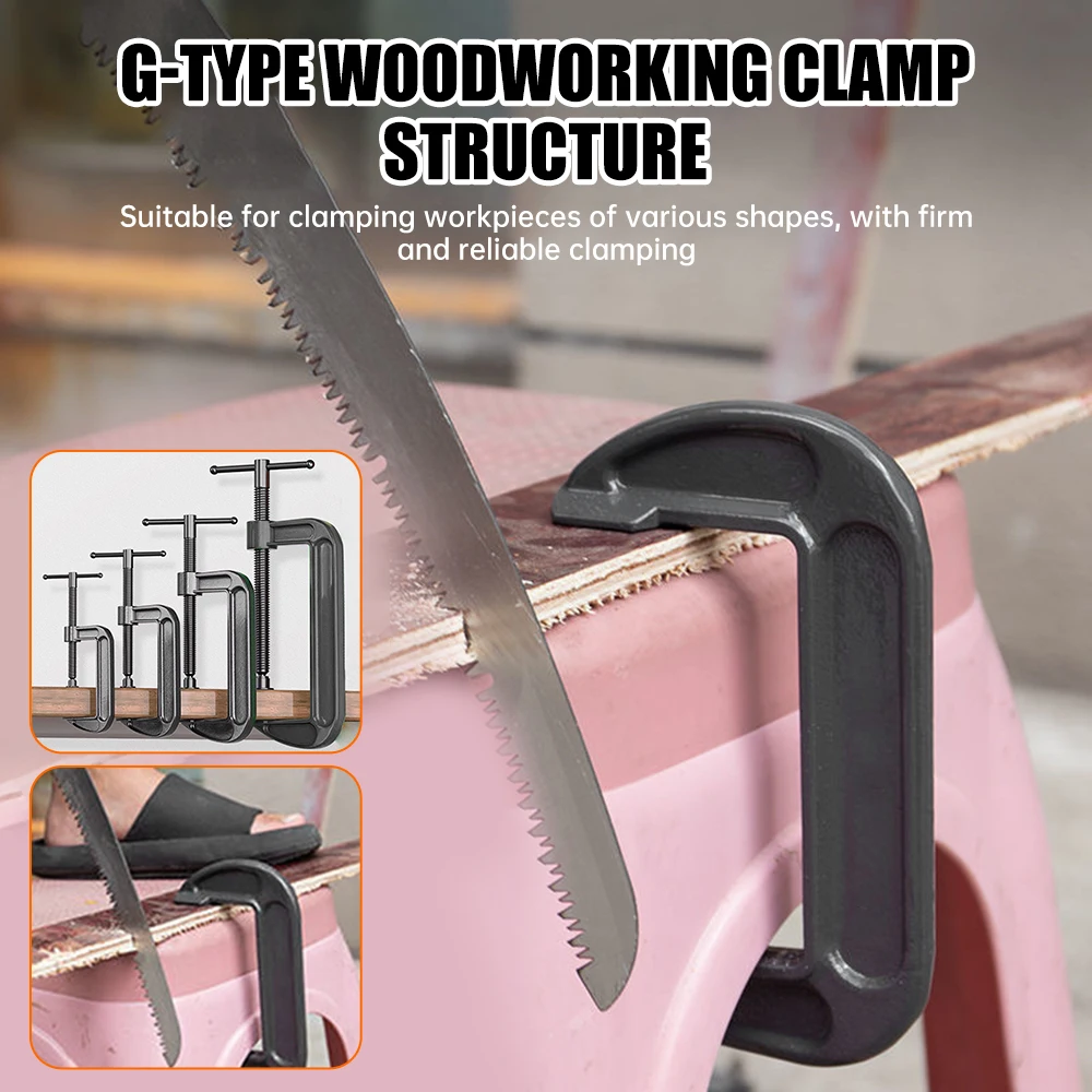 6 Inch/5 Inch/4 Inch/3 Inch G-type Clamp Woodworking Clamp Fixture Iron Clamp Fixed G-clamp Powerful Rocker Strong Clamp Kits