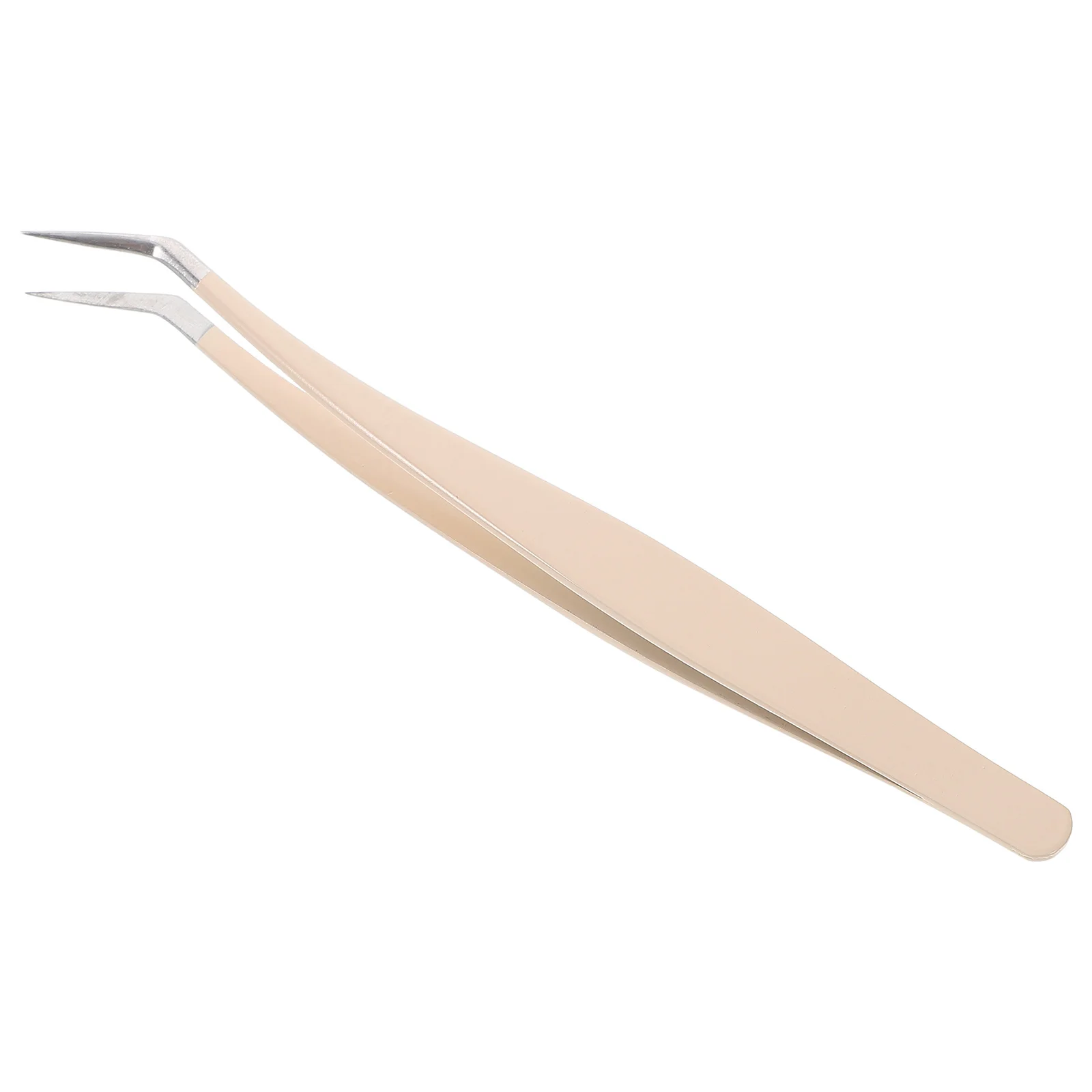 False Eyelash Tweezers Bent Tip Precision Curve Design Easy Application Removal Multi-Functional Makeup Tool Portable