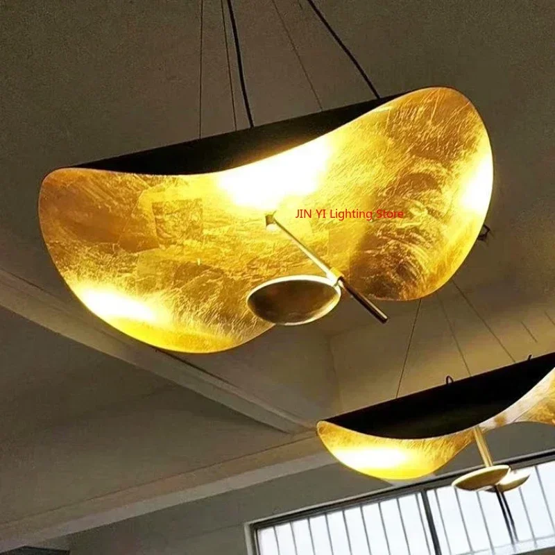 الشمال الذهب الأسود لوتس ليف Led الثريا لمطعم غرفة المعيشة الذهب الأبيض أثاث داخلي ضوء الزخرفية