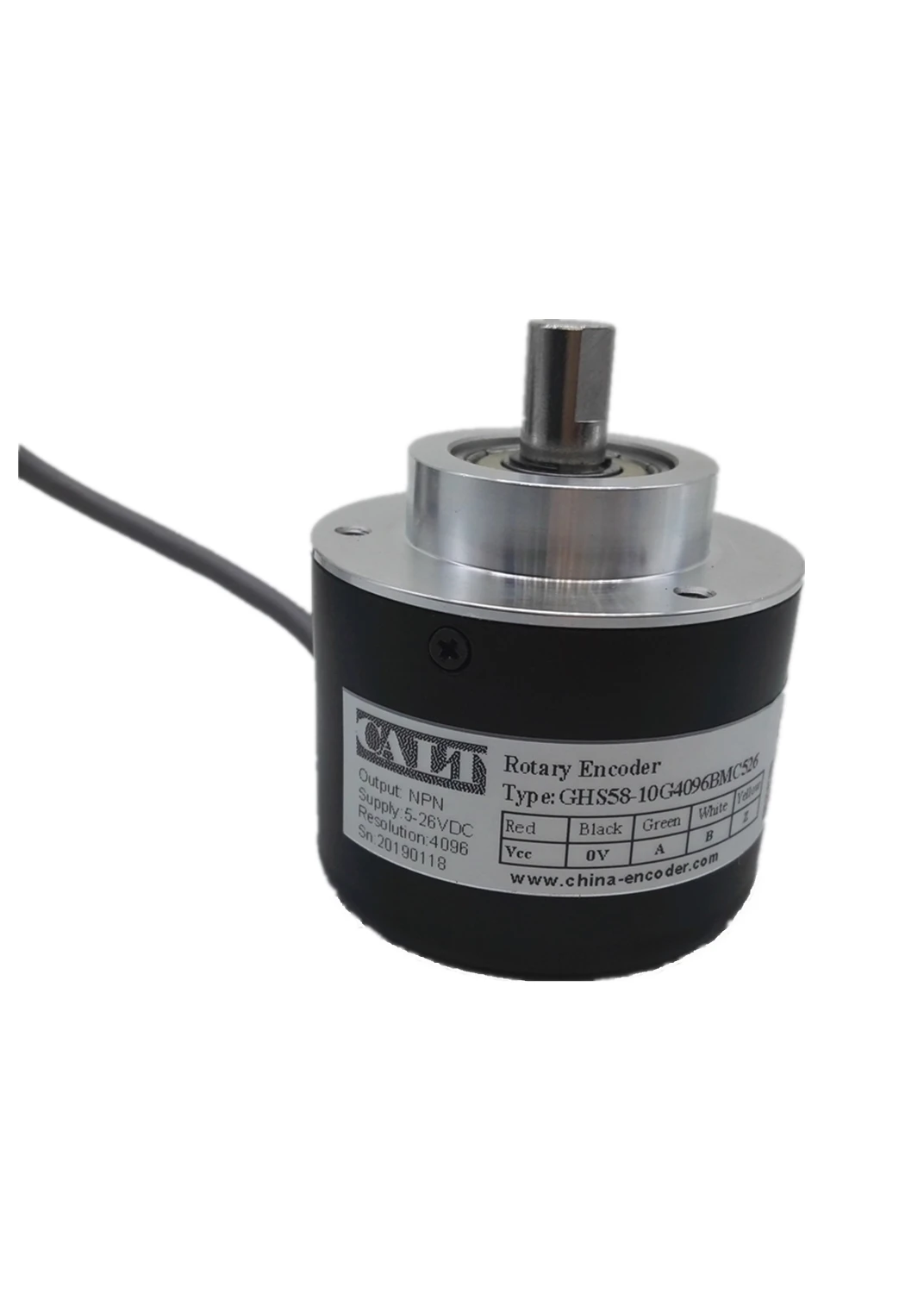 Encodeur rotatif incrémental GHS58-10C1024BMK526 de sortie 1024ppr HTL de 58mm