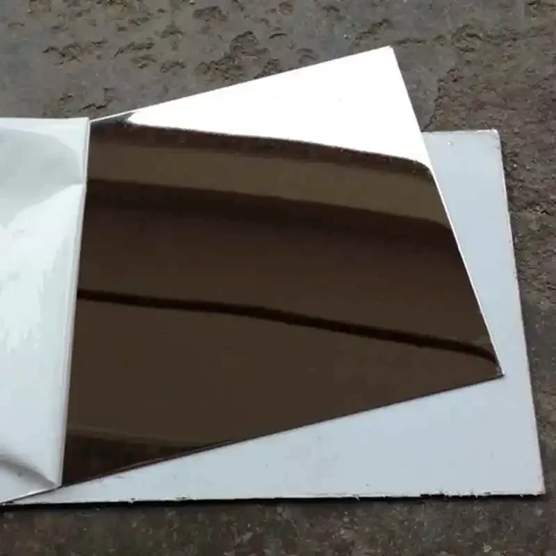 1mm 1.5mm 2mm 3mm Mirror 8k Surface 304 Stainless Steel Sheet Mirror Effect DIY Stainless Steel Plate Film protection