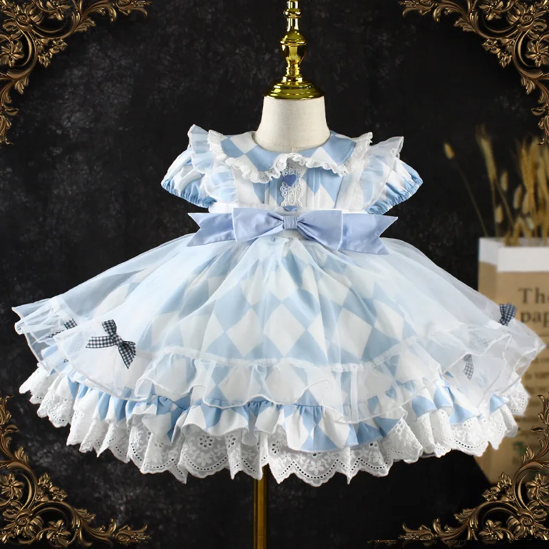 Spanish Dress for Children Girl Royal Princess Ball Gown Girls Birthday Party Dresses Infant Lace Robe Kids Boutique Clothes