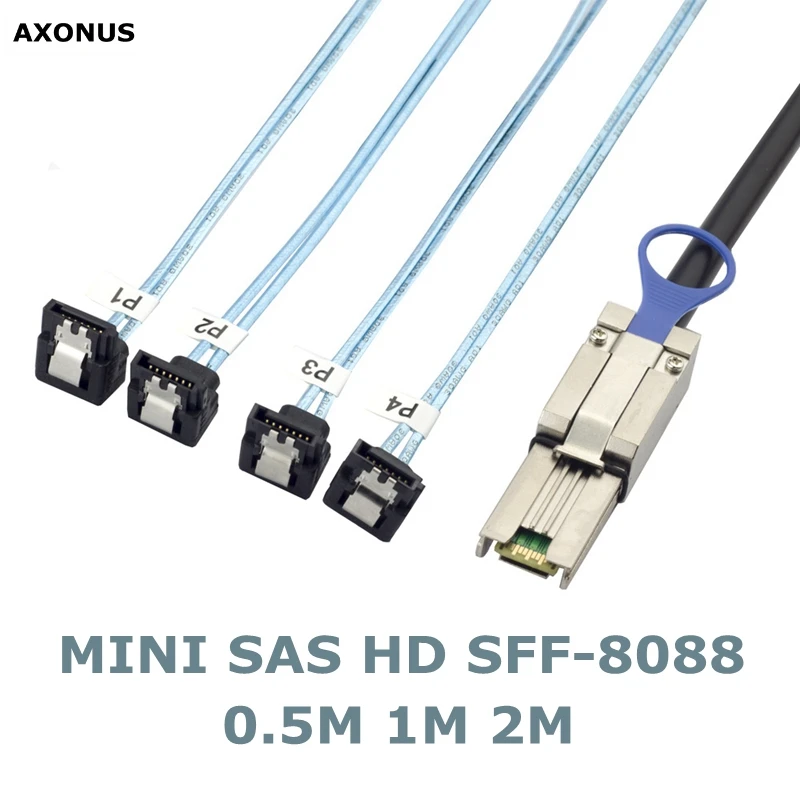 

MINI SAS HD SFF-8088 26P-4 порта SATA 7P 90-градусный серверный кабель для жесткого диска