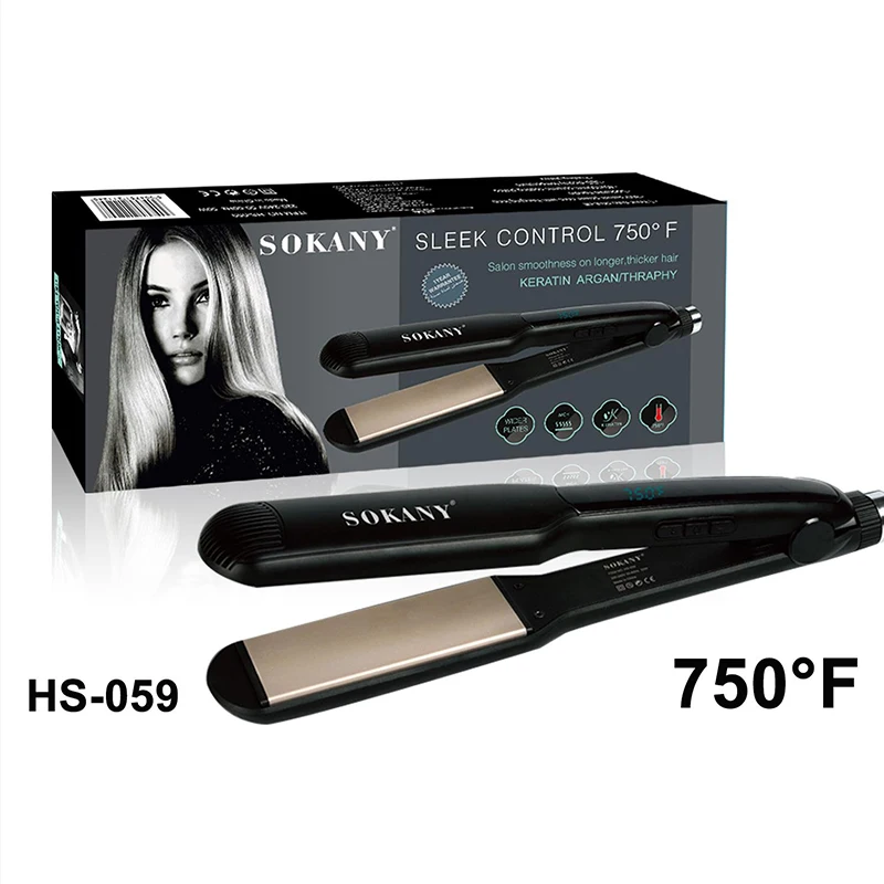 مكواة شعر احترافية مسطحة 2 في 1، مكواة فرد الشعر، درجة حرارة قابلة للتعديل، تسخين سريع، مكواة فرد الشعر LED