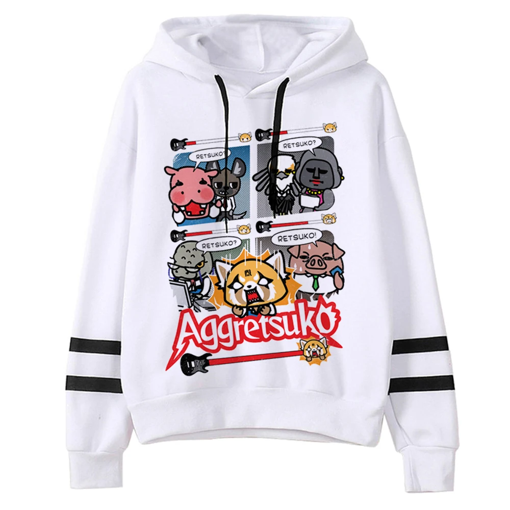 aggretsuko hoodies male y2k aesthetic harajuku Korea printed male clothing hoody manga grunge