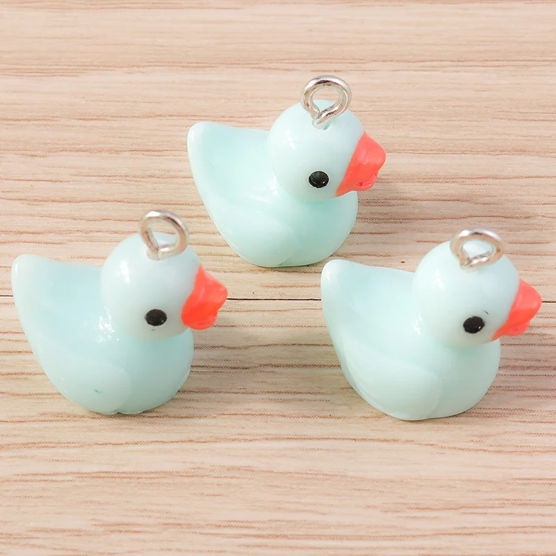 10 Stück 16 x 19 mm Mix süße Harz Tier Ente Charms für Schmuckherstellung DIY Tropfen Ohrringe Anhänger Halsketten Armbänder Bastelbedarf – Detail 5